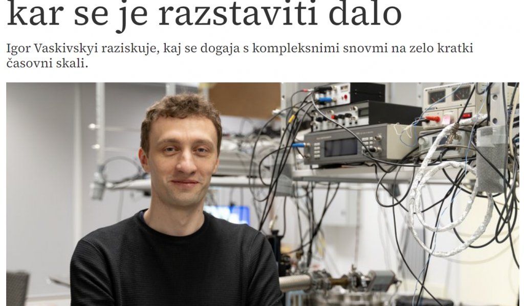 An interview with Dr. Igor Vaskivskyi in Delo newspaper